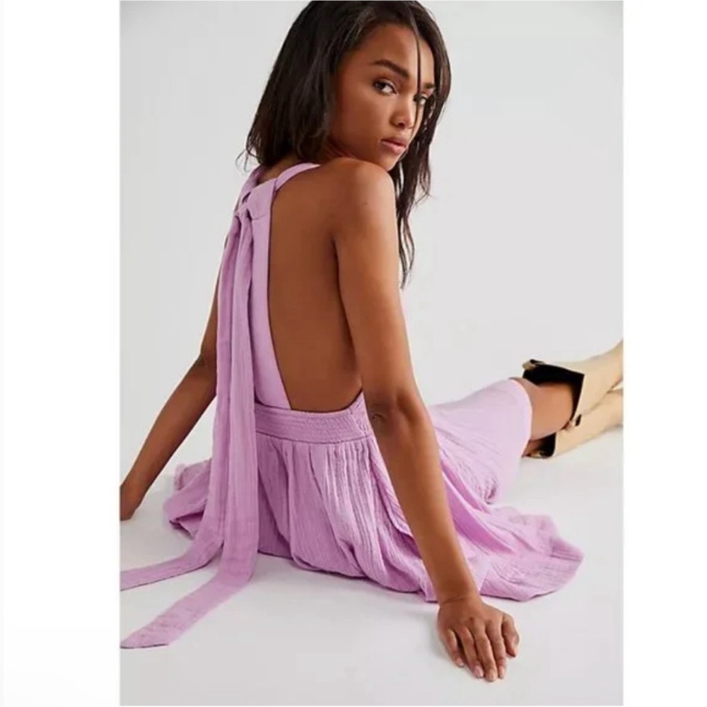 Free People Leonie Dress Lilac Purple Size Small 100% Cotton - Picture 4 of 8